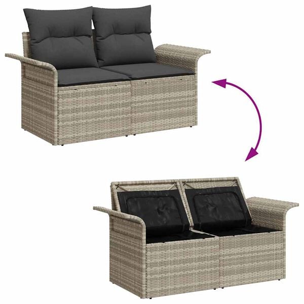 vidaXL Σετ Καναπέ Κήπου 11 pcs Ανοιχτό γκρι 100 x 55 x 73 εκ