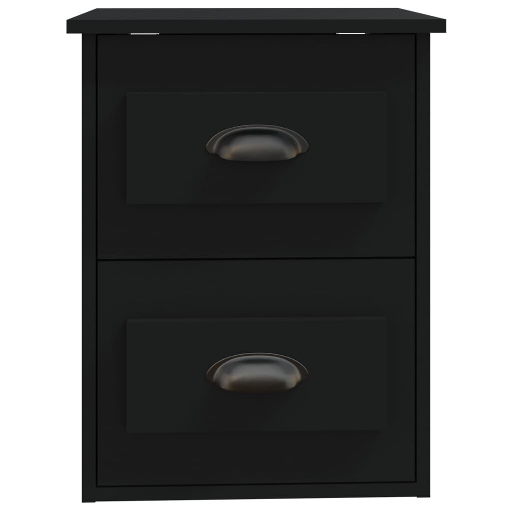 vidaXL Κομοδίνα Επιτοίχια 2 τεμ. Μαύρα 41,5 x 36 x 53 εκ.