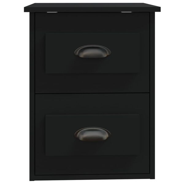 vidaXL Κομοδίνα Επιτοίχια 2 τεμ. Μαύρα 41,5 x 36 x 53 εκ.