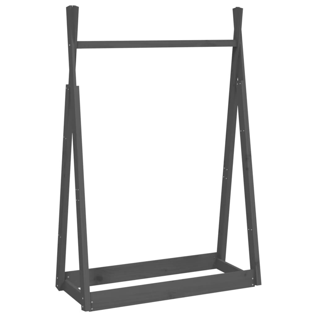 vidaXL Κρεμάστρα Ρούχων Γκρι 100x45x150 εκ. από Μασίφ Ξύλο Πεύκου