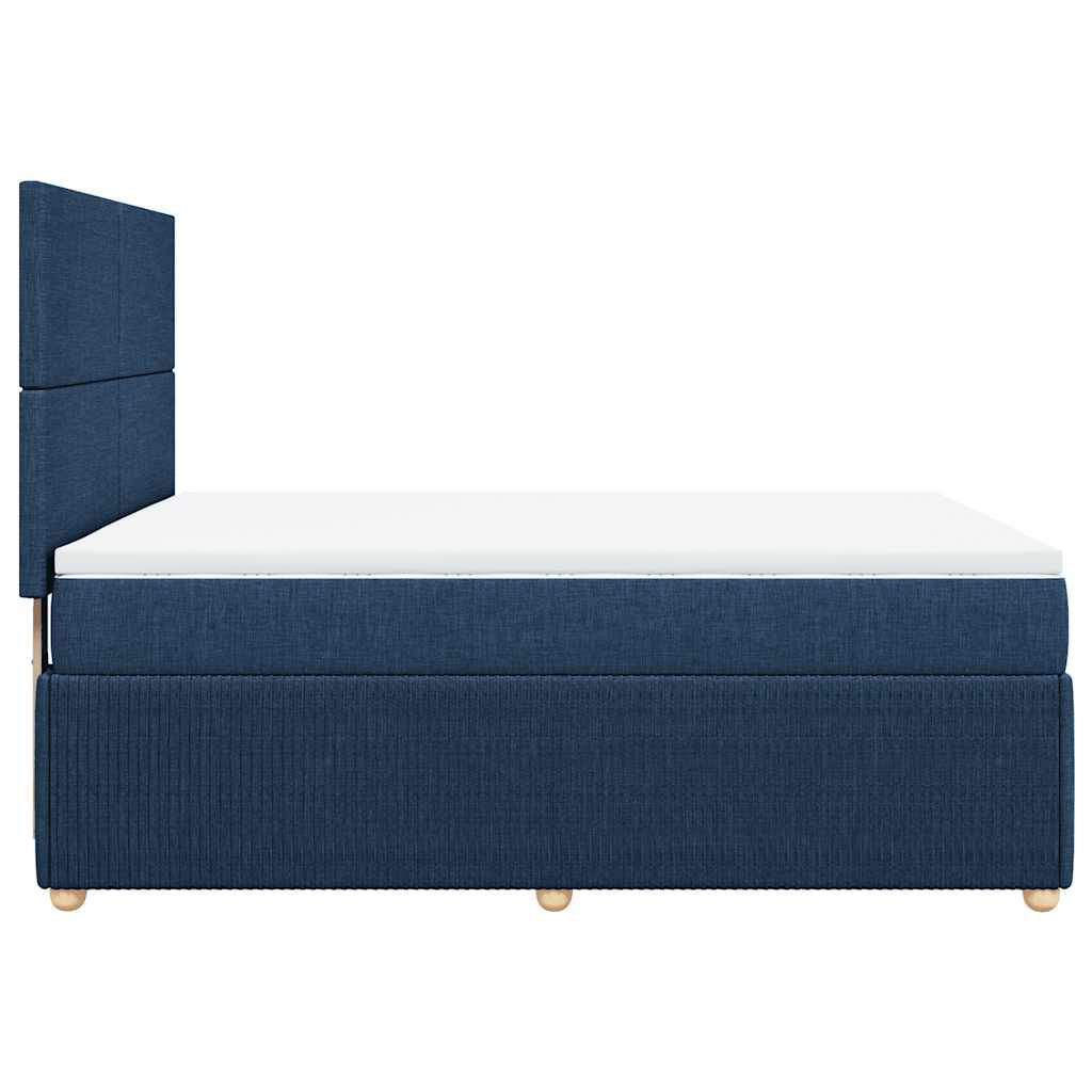 vidaXL Κρεβάτι Boxspring με Στρώμα Μπλε 140x200 εκ. Υφασμάτινο
