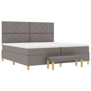 vidaXL Κρεβάτι με ελατήρια με στρώμα Taupe 200 x 200 cm ύφασμα