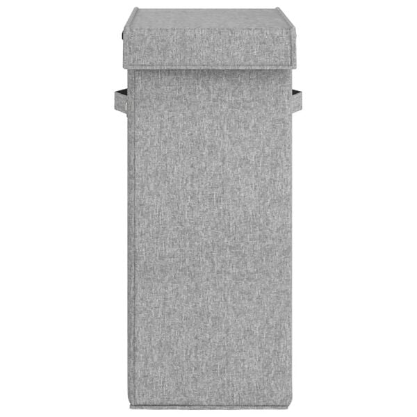 vidaXL Καλάθι Απλύτων Πτυσσόμενο Γκρι 26x34,5x59,5 εκ. Συνθετικό Λινό