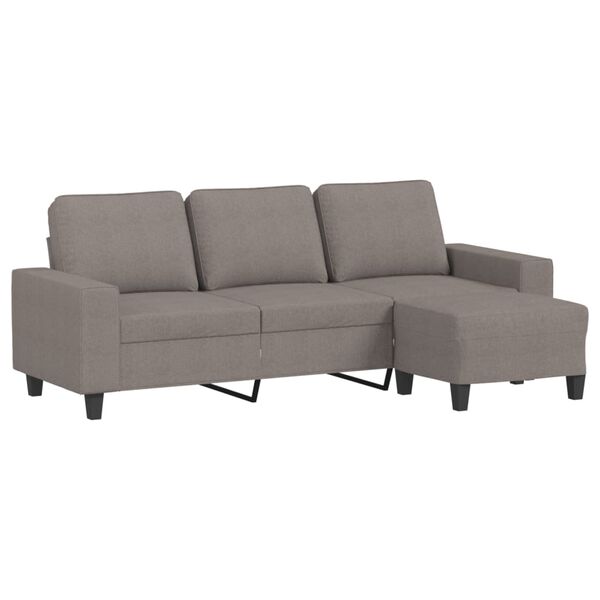 vidaXL Καναπές Τριθέσιος Taupe 180 εκ. Υφασμάτινος με Υποπόδιο