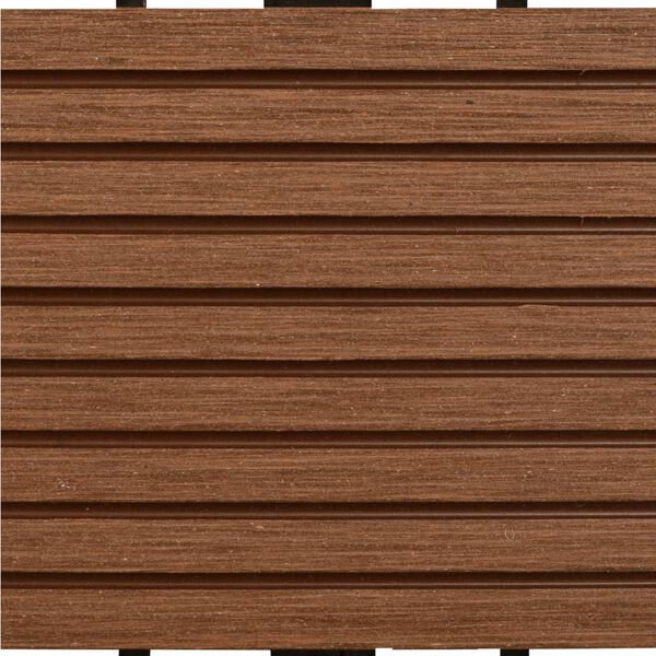 vidaXL Πλακάκια Deck 11 τεμ. Χρώμα Teak 30 x 30 εκ. 1 μ² από WPC