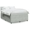 vidaXL Κρεβάτι Boxspring με Στρώμα Ανοιχτό Γκρι 140x190 εκ. Βελούδινο