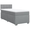 vidaXL Κρεβάτι Boxspring με Στρώμα Ανοιχτό Γκρι 100x200 εκ. Υφασμάτινο