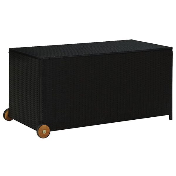 vidaXL Κουτί Αποθήκευσης Κήπου Μαύρο 120x65x61 εκ. Συνθετικό Ρατάν