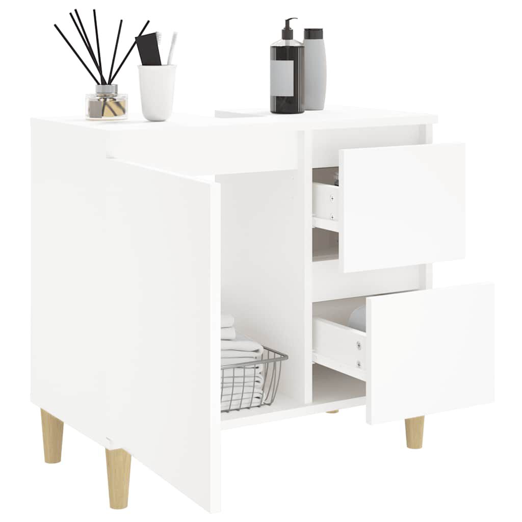 vidaXL Ντουλάπι Μπάνιου Λευκό 65 x 33 x 60 εκ. από Επεξεργασμένο Ξύλο