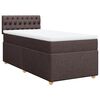 vidaXL Κρεβάτι Boxspring με Στρώμα Σκούρο Καφέ 100x200 εκ. Υφασμάτινο