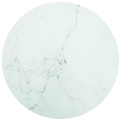 vidaXL Επιφάνεια Τραπεζιού Λευκή Ø70 x 0,8 εκ. Ψημ. Γυαλί Μαρμ. Σχέδιο