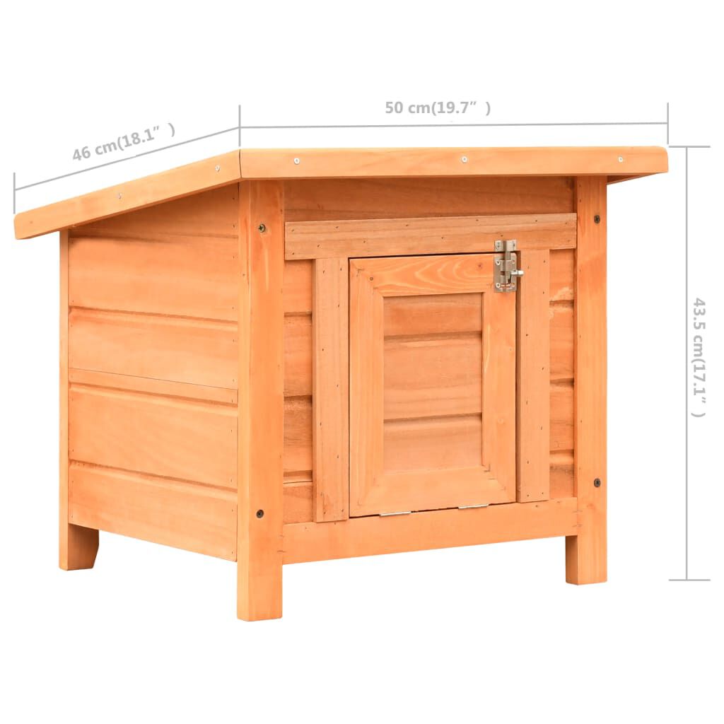 vidaXL Σπιτάκι Γάτας 50x46x43,5 εκ. από Μασίφ Ξύλο Πεύκου και Ελάτης