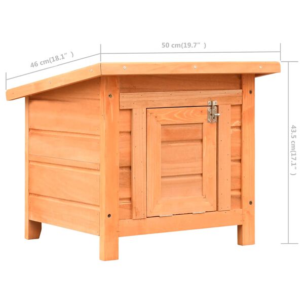 vidaXL Σπιτάκι Γάτας 50x46x43,5 εκ. από Μασίφ Ξύλο Πεύκου και Ελάτης
