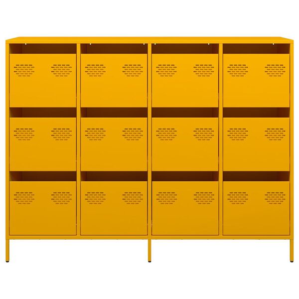 vidaXL Sideboard Μουστάρδα κίτρινη 135x39x103,5cm Ατσάλι ψυχρής έλασης