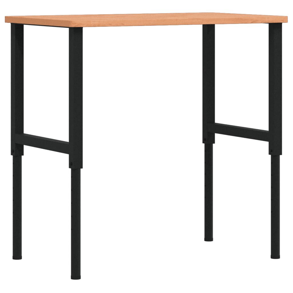 vidaXL Πάγκος Εργασίας Ορθογώνιος 100x60x(71,5-98) εκ Μασίφ Ξύλο Οξιάς
