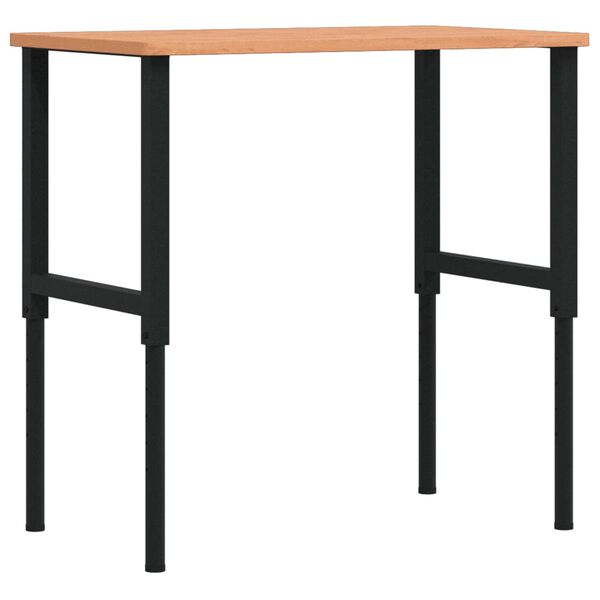 vidaXL Πάγκος Εργασίας Ορθογώνιος 100x60x(71,5-98) εκ Μασίφ Ξύλο Οξιάς