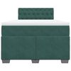 vidaXL Κρεβάτι Boxspring με Στρώμα Σκούρο Πράσινο 120x190εκ. Βελούδινο