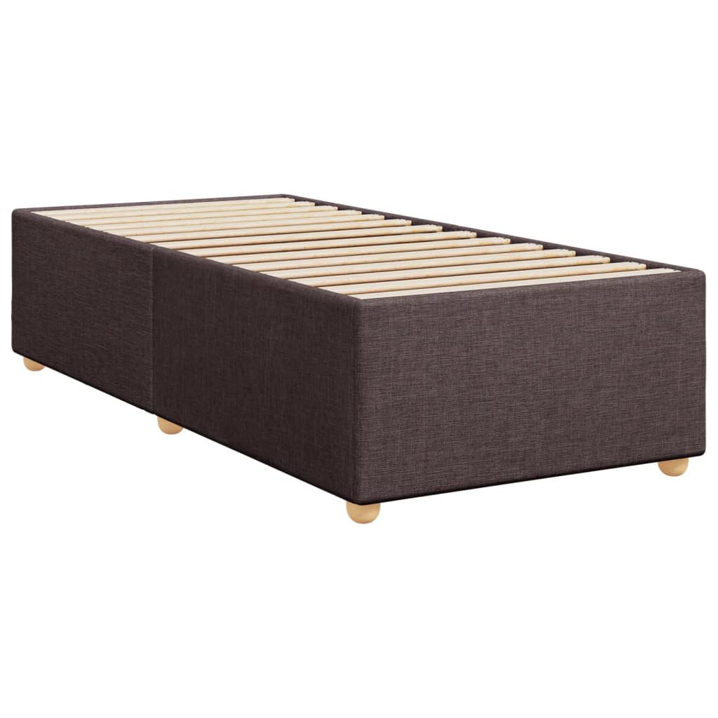 vidaXL Κρεβάτι Boxspring με Στρώμα Σκούρο Καφέ 90x200 εκ. Υφασμάτινο