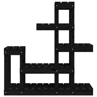 vidaXL Βάση Γλάστρας Μαύρο 92x25x97 εκ. από Μασίφ Ξύλο Πεύκου
