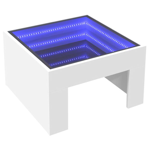 vidaXL Τραπεζάκι Σαλονιού Infinity LED Λευκό 50x50x30 εκ.