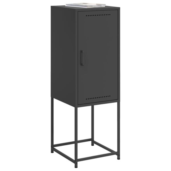 vidaXL Ντουλάπι Μαύρο 36x39x107 εκ. από Ατσάλι