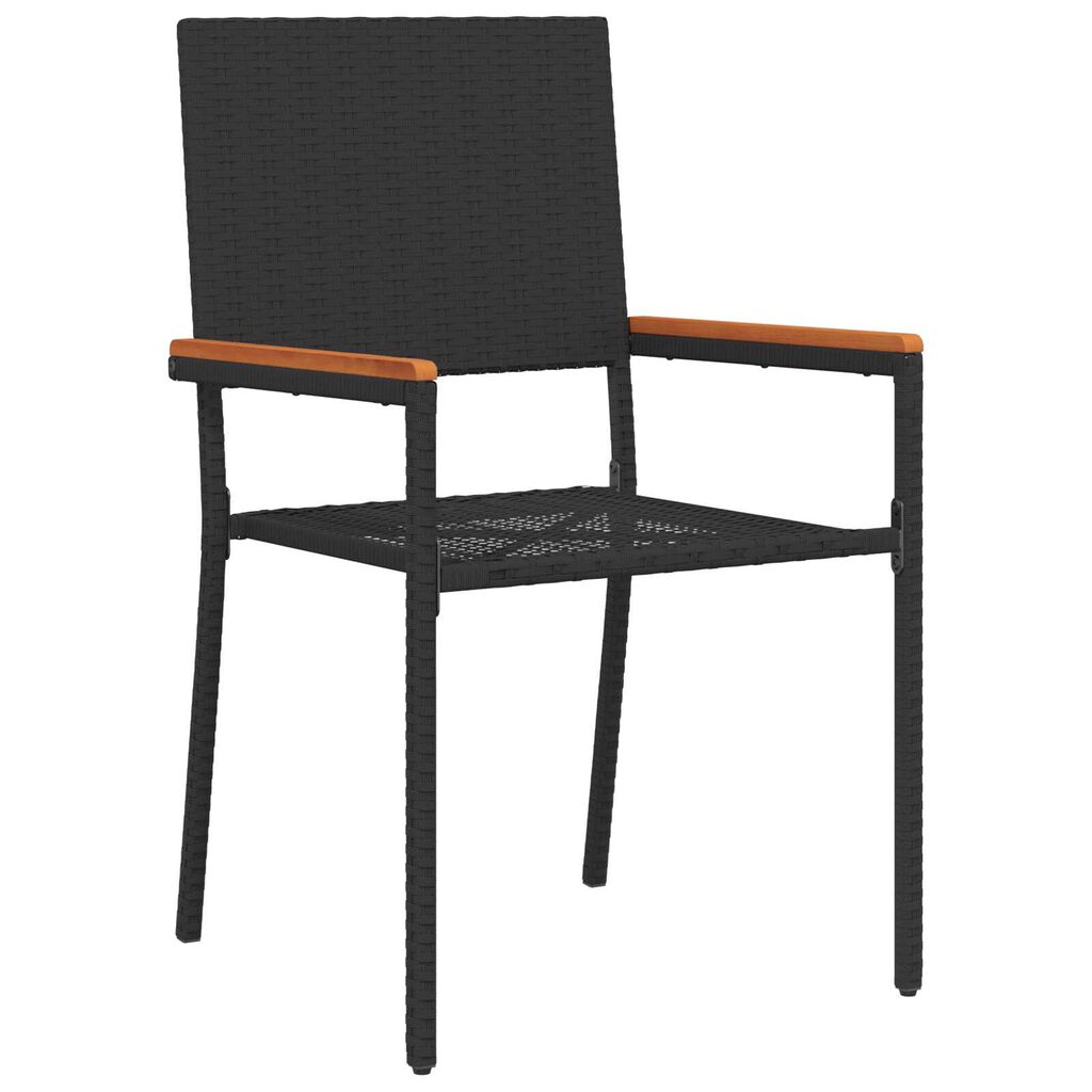 vidaXL Σέτ φαγητού για κήπο 3 pcs Μαύρο 90 x 90 x 75 cm