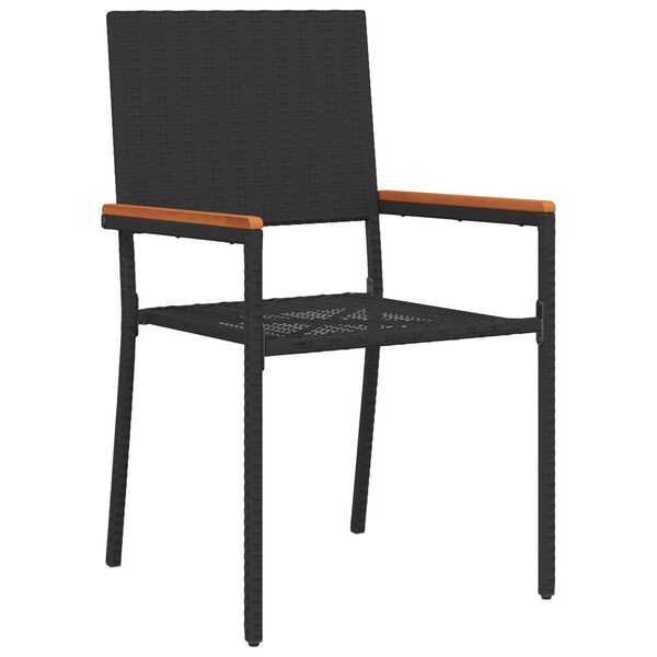 vidaXL Σέτ φαγητού για κήπο 3 pcs Μαύρο 90 x 90 x 75 cm