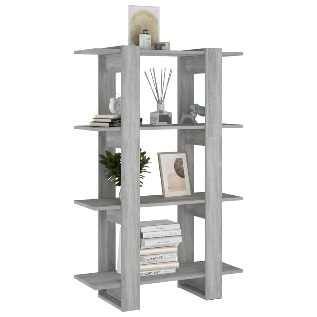 vidaXL Βιβλιοθήκη/Διαχωριστικό Χώρου Γκρι Sonoma 80 x 30 x 123,5 εκ.