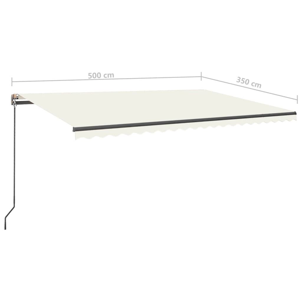 vidaXL Τέντα Αυτόματη με LED και Αισθητήρα Ανέμου Κρεμ 500x350 εκ.