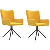 vidaXL Καρέκλες Τραπεζαρίας Περιστρεφόμενες 2 τεμ. Κίτρινες Βελούδινες