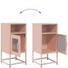 vidaXL Κομοδίνο ροζ 36x39x78 cm από χάλυβα ψυχρής έλασης