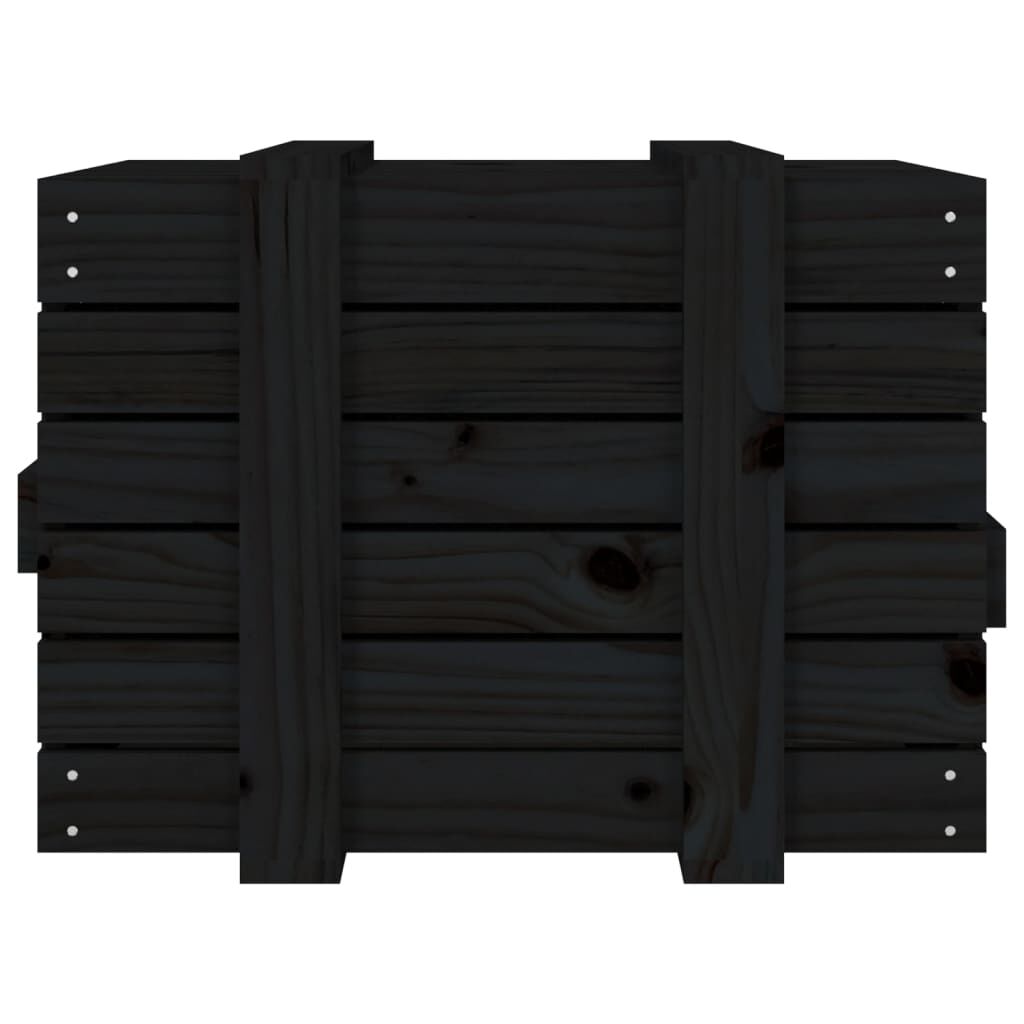 vidaXL Κουτί Αποθήκευσης Μαύρα 58x40,5x42 εκ. Μασίφ Ξύλο Πεύκου