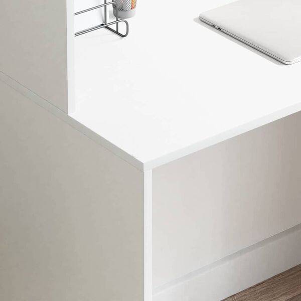 vidaXL Γραφείο με ράφι Λευκό 102 x 50 x 124 εκ. Επεξεργασμένο ξύλο