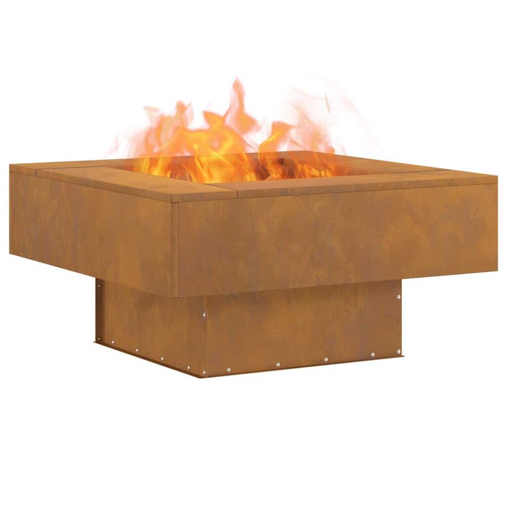 vidaXL Φωτιά Καφέ 80 x 80 x 40 cm Ατσάλι σκληρυθέν στον αέρα