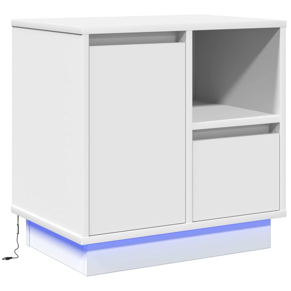 vidaXL Κομοδίνο με συρτάρι Λευκό 50 x 34,5 x 50 εκ. Επεξεργασμένο ξύλο