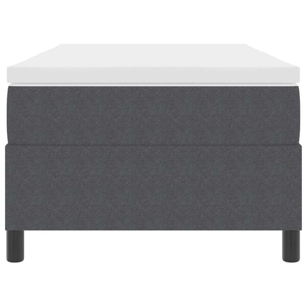 vidaXL Κρεβάτι Box Spring με Στρώμα σε Σκούρο Γκρι - 100 x 200 εκ., Ύφασμα Κορντούρας