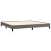 vidaXL Κρεβάτι Boxspring με Στρώμα Γκρι 200x200 εκ. Συνθετικό Δέρμα