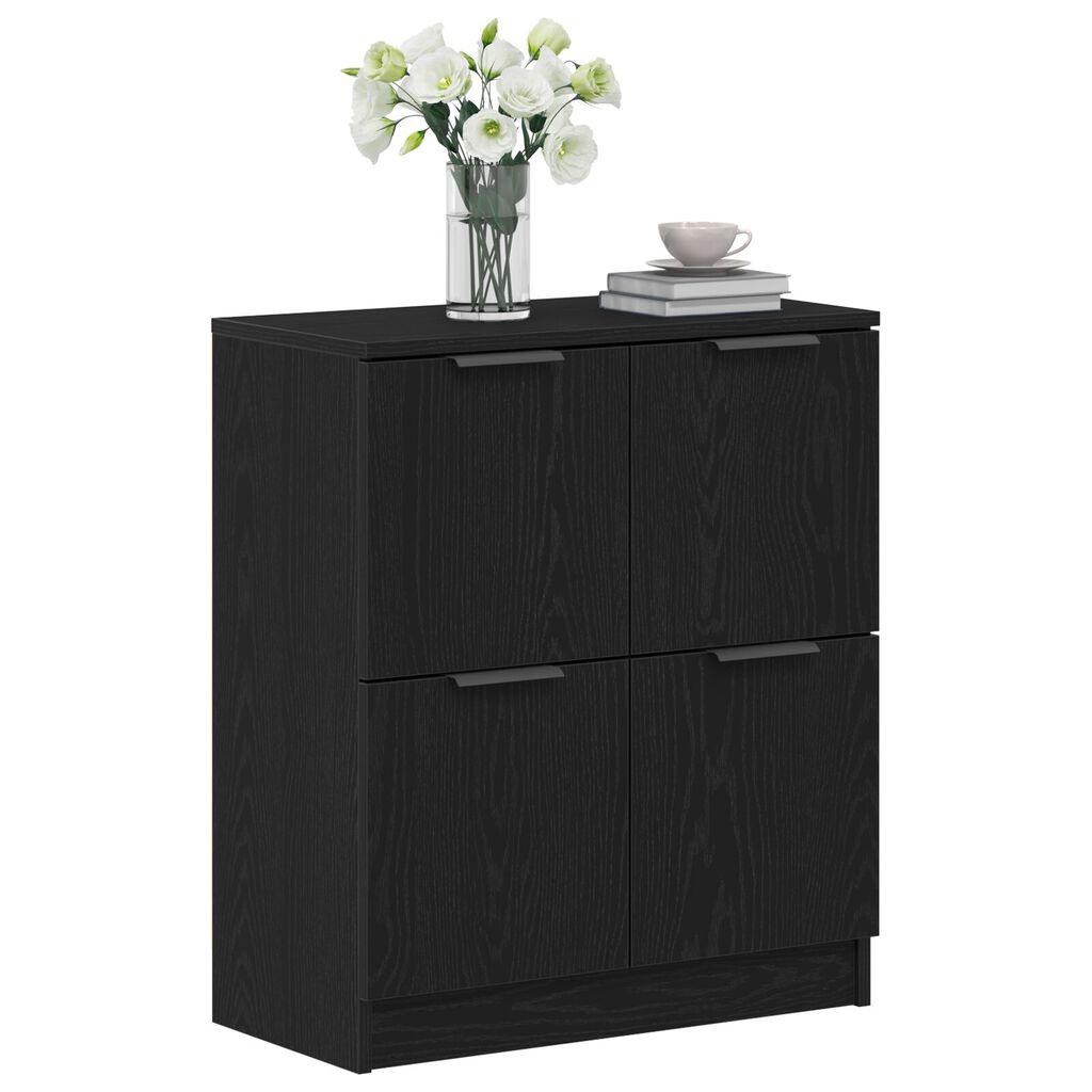 vidaXL Μαύρος Δρυς Μπουφές - 60 x 30 x 70 εκ. - Κατασκευασμένος από Επεξεργασμένο Ξύλο