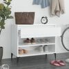 vidaXL Παπουτσοθήκη Γυαλιστερή Λευκή 70x36x60 εκ. Επεξεργασμένο Ξύλο