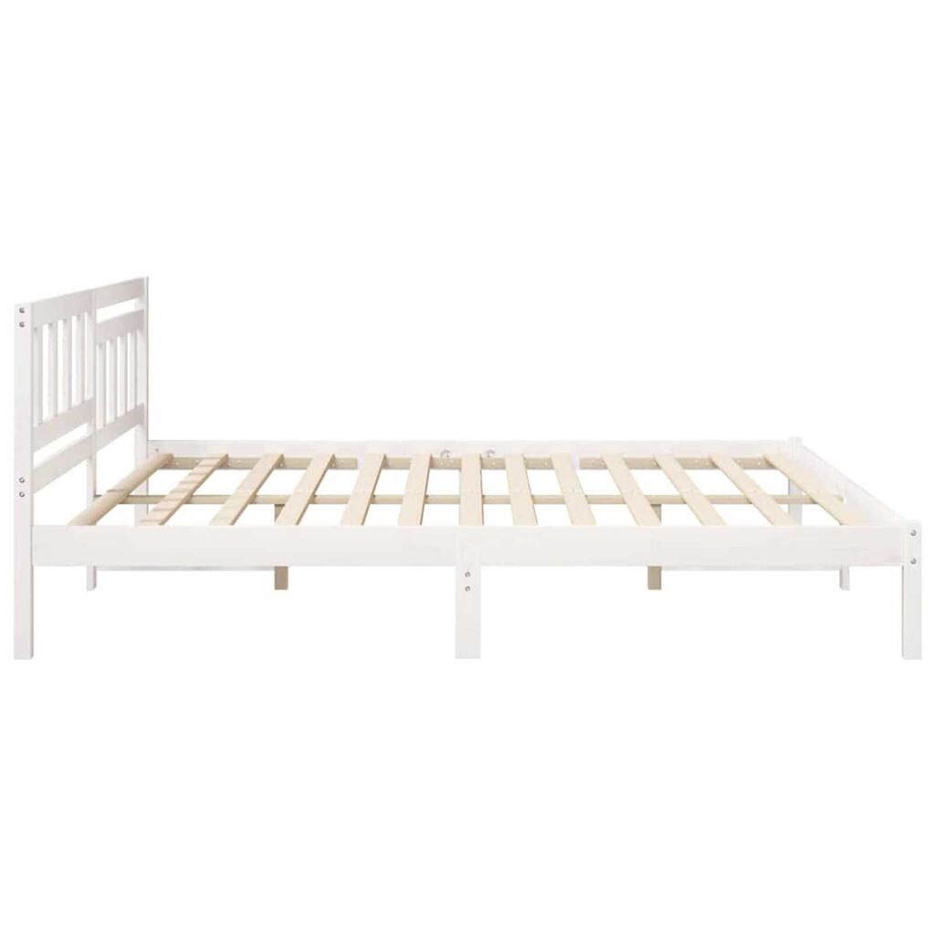 vidaXL Σκελετός Κρεβατιού Λευκό 200 x 200 cm Μασίφ ξύλο πεύκου