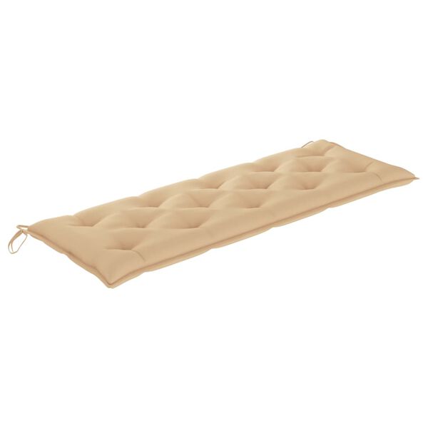 vidaXL Παγκάκι Batavia 150 εκ. από Μασίφ Ξύλο Teak με Μπεζ Μαξιλάρι