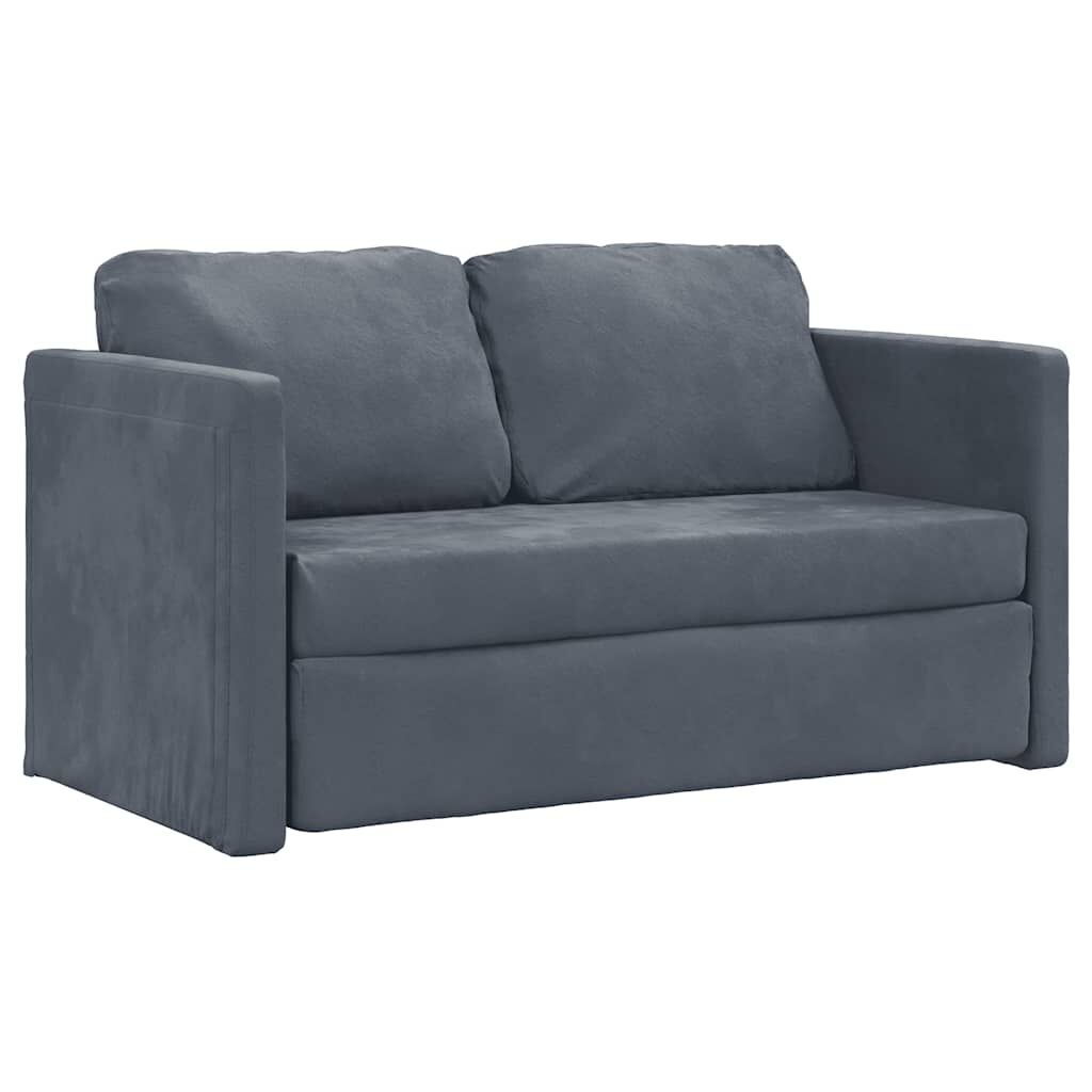 vidaXL Καναπές-Κρεβάτι Δαπέδου 2 σε 1 Σκ. Γκρι 122x204x55 εκ. Βελούδο