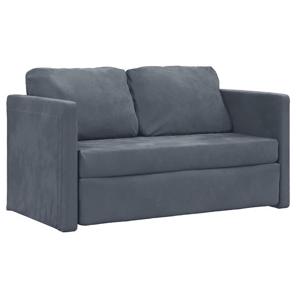 vidaXL Καναπές-Κρεβάτι Δαπέδου 2 σε 1 Σκ. Γκρι 122x204x55 εκ. Βελούδο