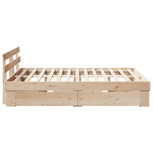 vidaXL Σκελετός Κρεβατιού Καφέ 150 x 200 cm Συμπαγές ξύλο πεύκου