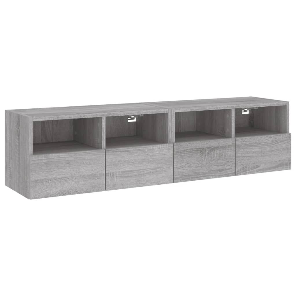 vidaXL Έπιπλα Τοίχου Τηλεόρασης 2τεμ Γκρι Sonoma 60x30x30εκ Επεξ. Ξύλο