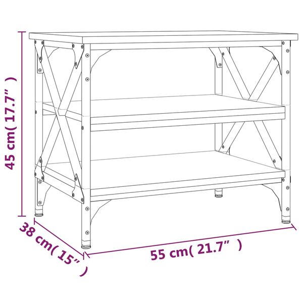 vidaXL Βοηθητικό Τραπέζι Καπνιστή Δρυς 55x38x45 εκ. Επεξεργασμένο Ξύλο