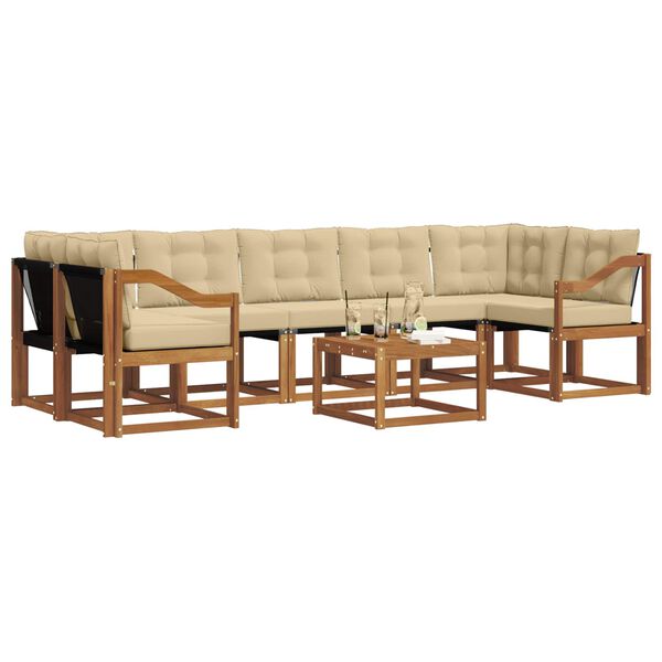 vidaXL &Sigma;&epsilon;&iota;&rho;ά &Kappa;&alpha;&nu;&alpha;&pi;έ &Epsilon;&xi;&omega;&tau;&epsilon;&rho;&iota;&kappa;&omicron;ύ &mu;&epsilon; &mu;&alpha;&xi;&iota;&lambda;ά&rho;&iota; 8 pcs &Phi;&upsilon;&sigma;&iota;&kappa;ό &kappa;&alpha;&iota; &Mu;&pi;&epsilon;&zeta;