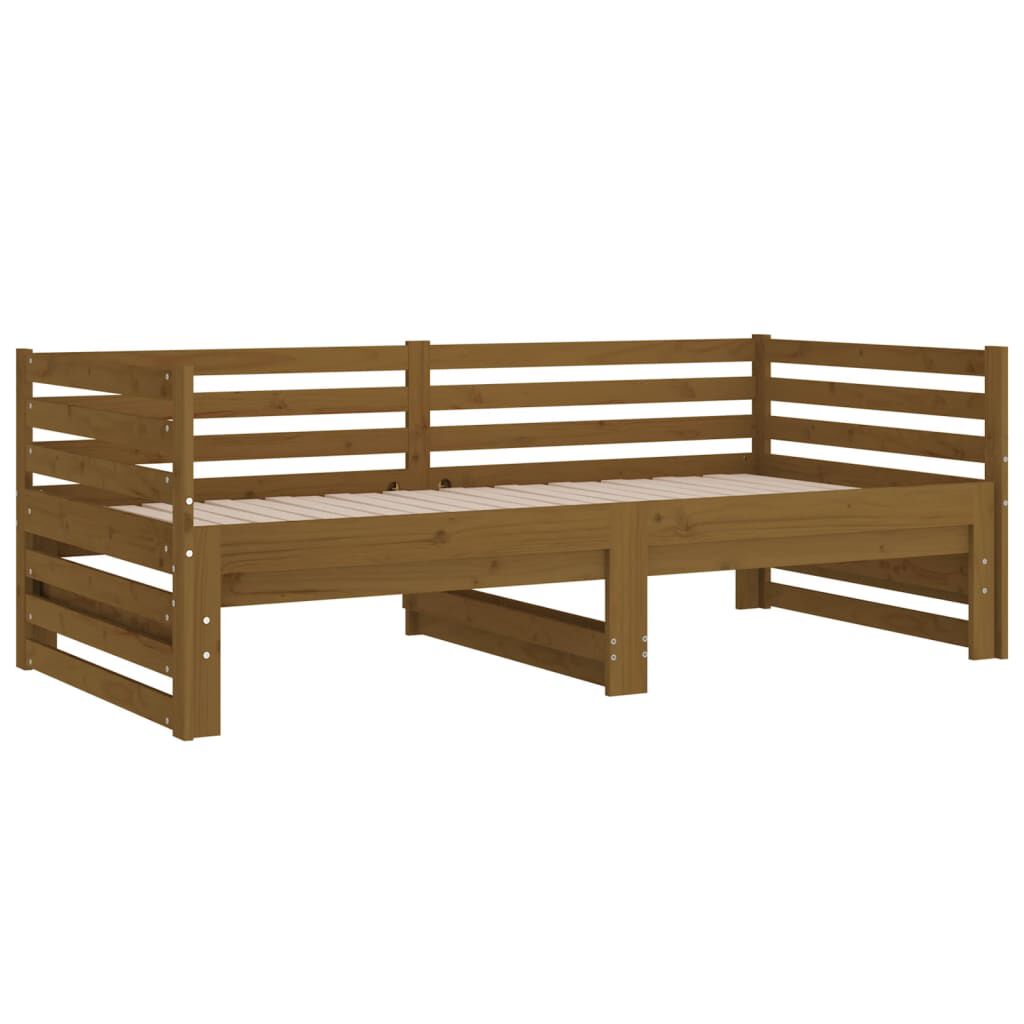 vidaXL Καναπές Κρεβάτι Συρόμενος Μελί 2x(90x190) εκ. Μασίφ Ξύλο Πεύκου