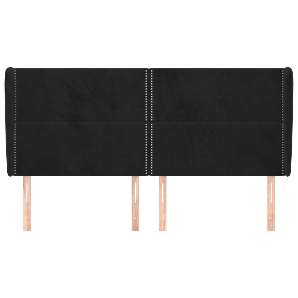 vidaXL Κεφαλάρι με Πτερύγια Μαύρο 183x23x118/128 εκ. Βελούδινο