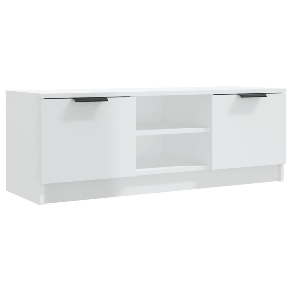 vidaXL Έπιπλο Τηλεόρασης Γυαλ. Λευκό 102x35x36,5 εκ Επεξεργασμένο Ξύλο